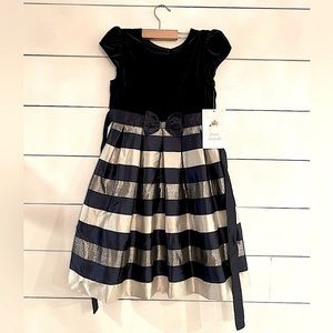 Navy blue, silver and white dress size 10